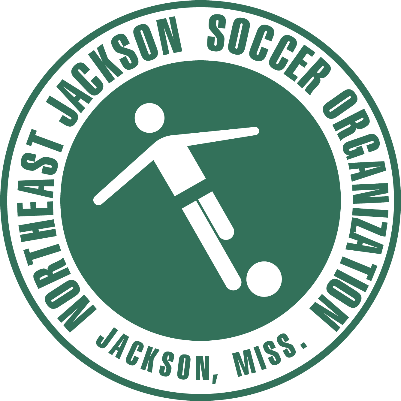 Original Northeast Jackson Soccer Organization badge, 1980s